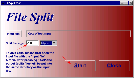 File splitting/joining with HJ-Split